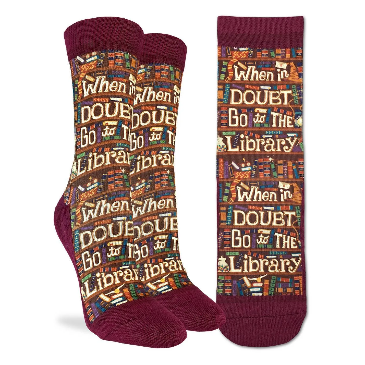 "Go to the Library" Active Crew Socks by Good Luck Sock sold by Great Sox product image thumbnail 2