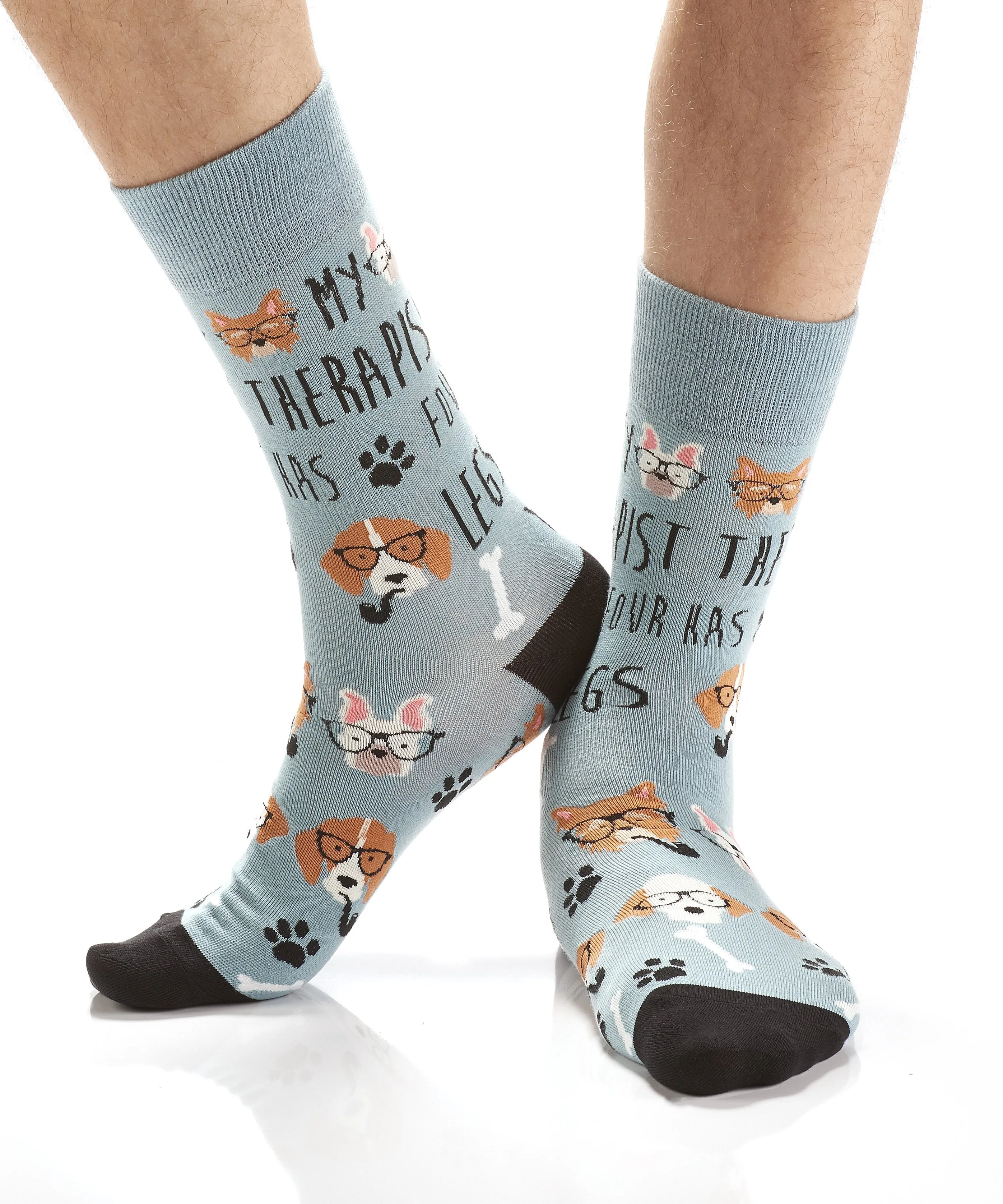 "Four-Legged Friend" Cotton Dress Crew Socks by YO Sox - Large sold by Great Sox product image thumbnail 4