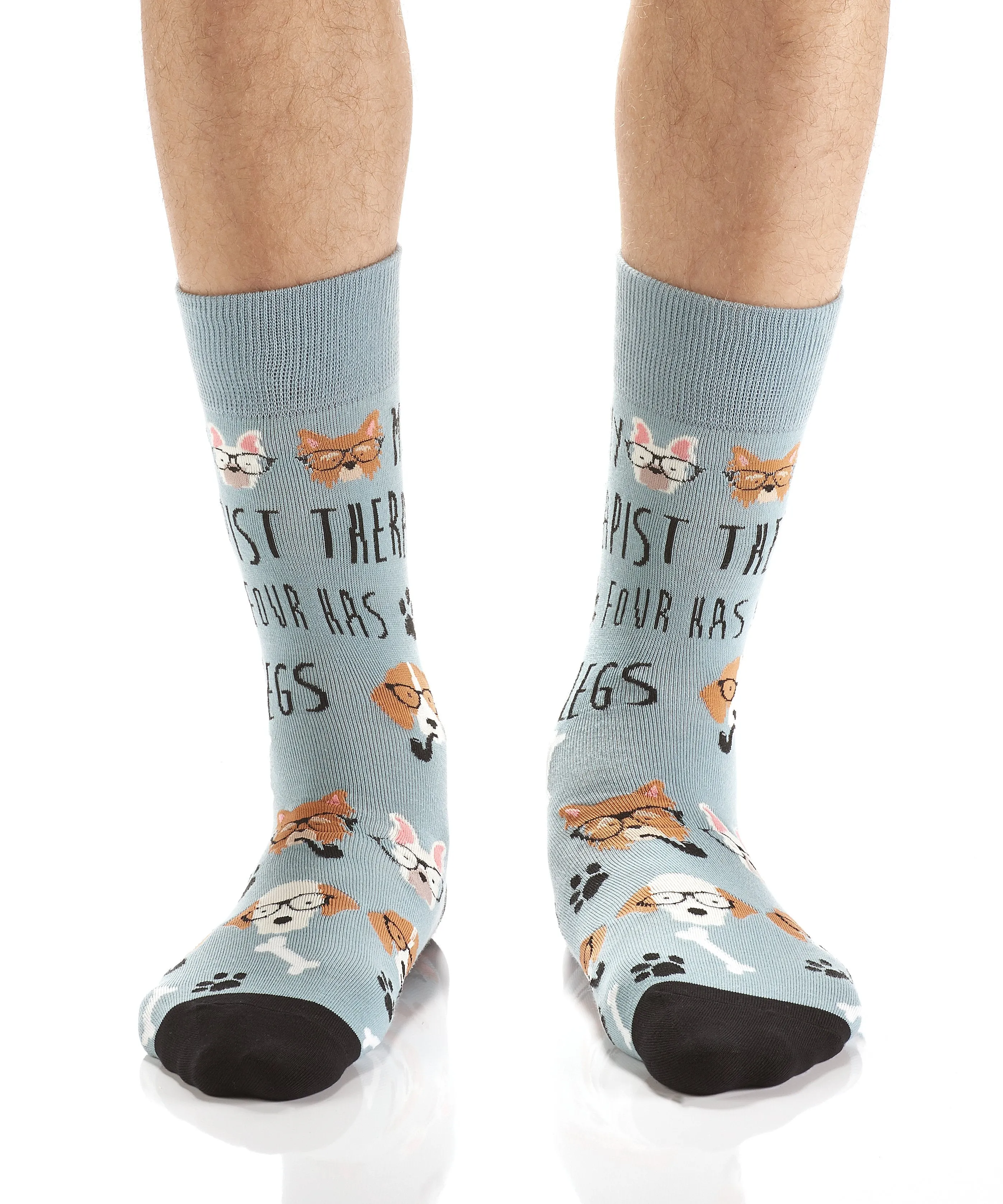 "Four-Legged Friend" Cotton Dress Crew Socks by YO Sox - Large sold by Great Sox product image thumbnail 2
