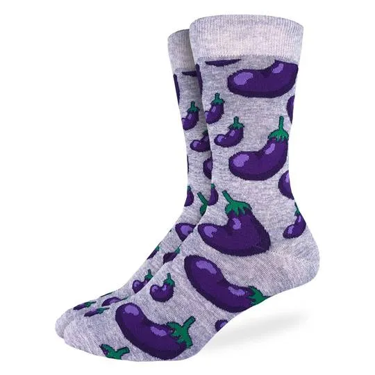 "Eggplants" Cotton Crew Socks by Good Luck Sock sold by Great Sox product image thumbnail 2