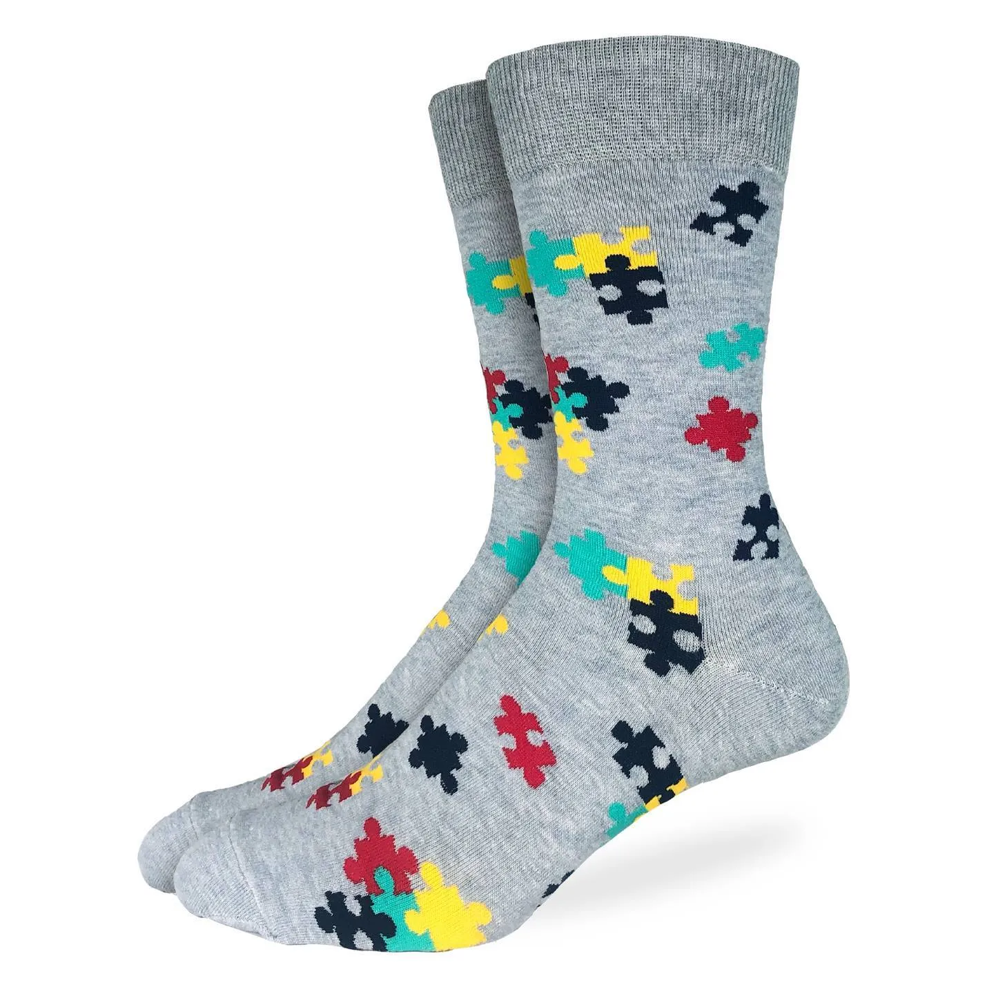 "Puzzle Pieces" Cotton Crew Socks by Good Luck Sock sold by Great Sox product image thumbnail 2