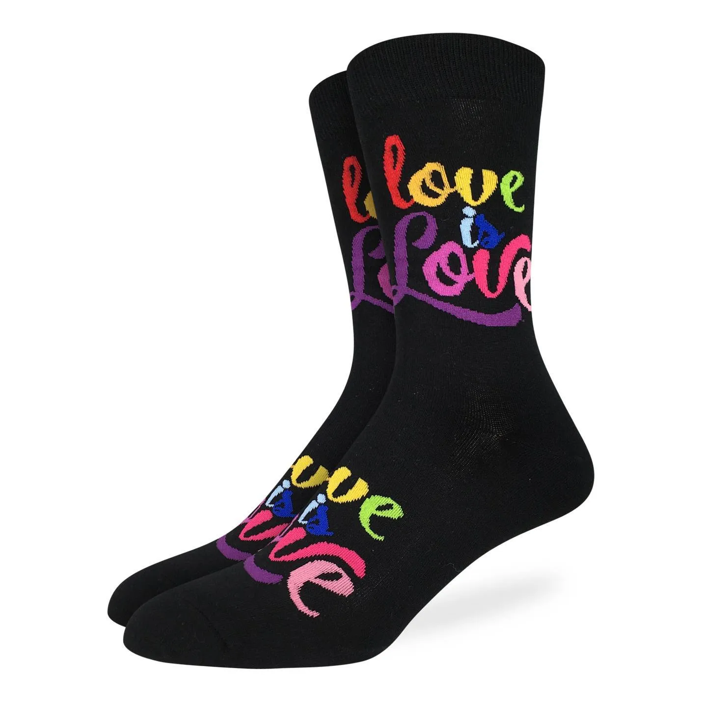 "Love is Love" Cotton Crew Socks by Good Luck Sock sold by Great Sox product image thumbnail 2