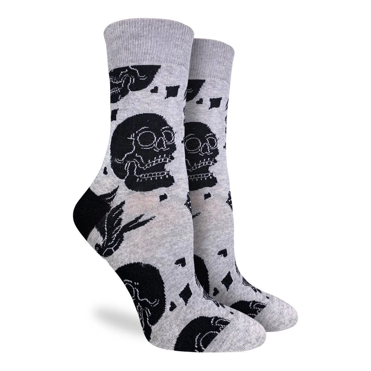 "Skulls" Cotton Crew Socks by Good Luck Sock sold by Great Sox