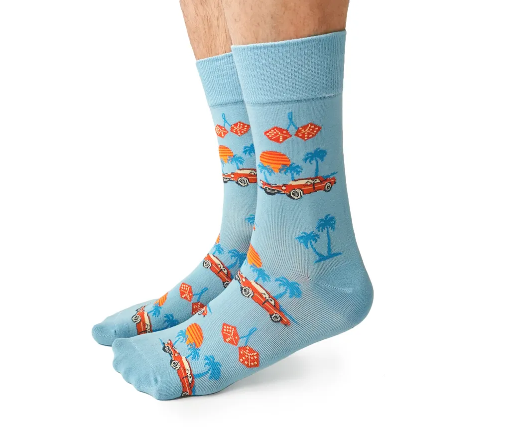 "Miami Dice" Crew Socks by Uptown Sox - Large (CLEARANCE) sold by Great Sox