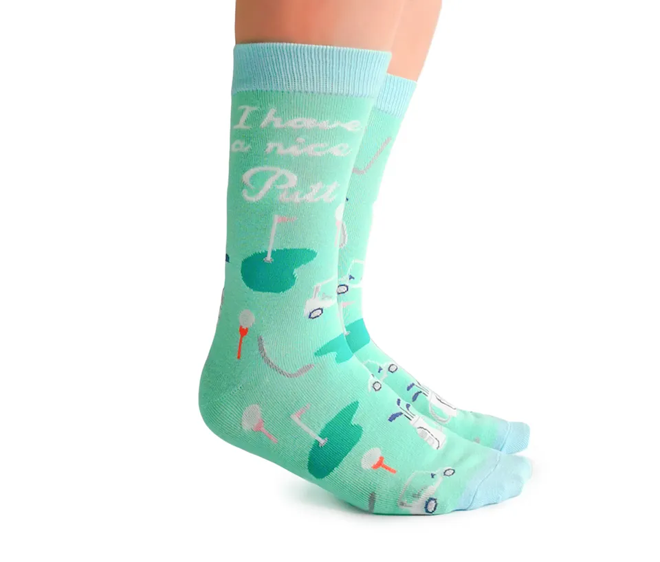 "Nice Putt" Cotton Crew Socks by Uptown Sox sold by Great Sox product image thumbnail 3