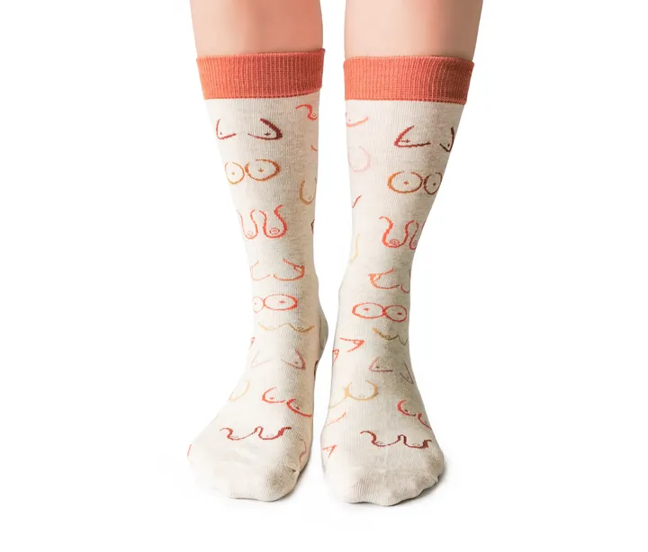 "Simply The Breast" Crew Socks by Uptown Sox sold by Great Sox product image thumbnail 5