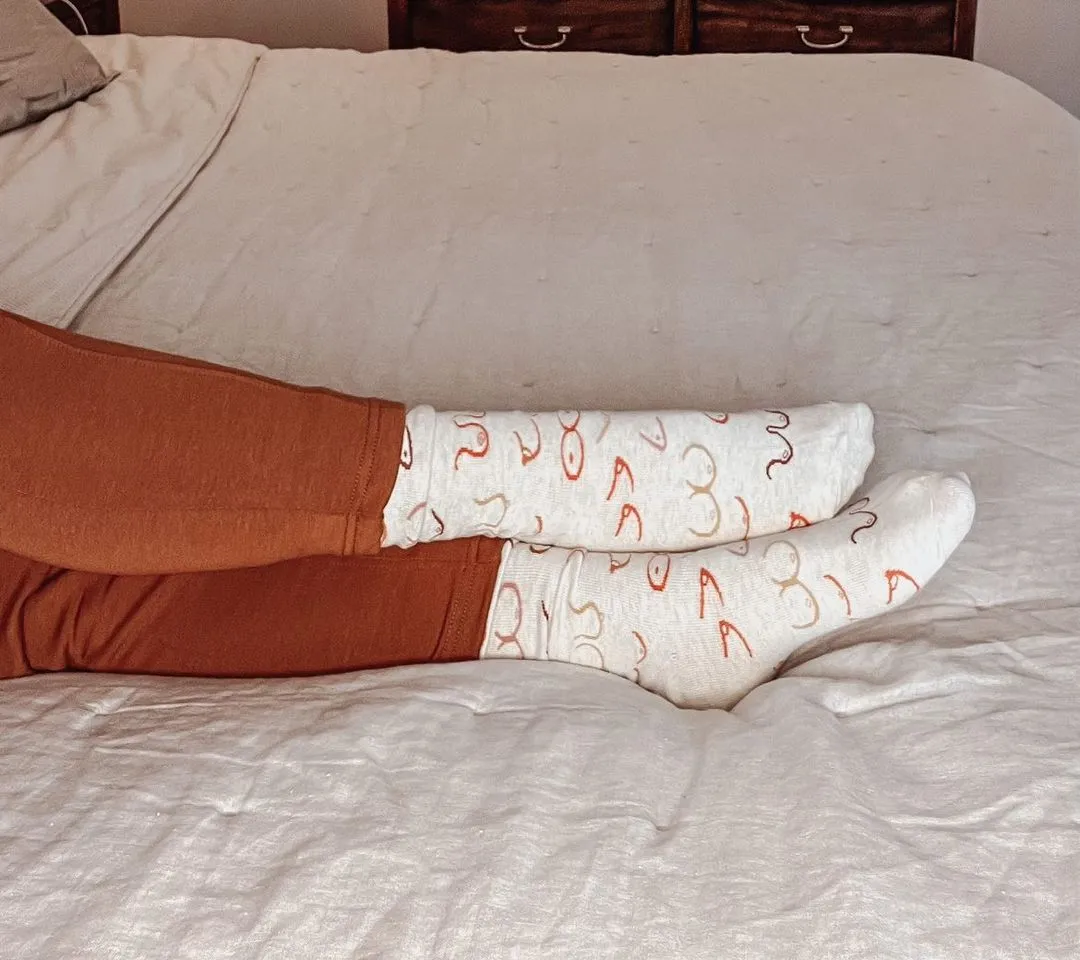 "Simply The Breast" Crew Socks by Uptown Sox sold by Great Sox product image thumbnail 3