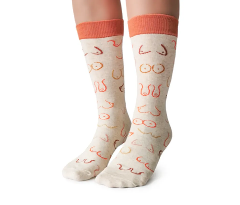 "Simply The Breast" Crew Socks by Uptown Sox sold by Great Sox