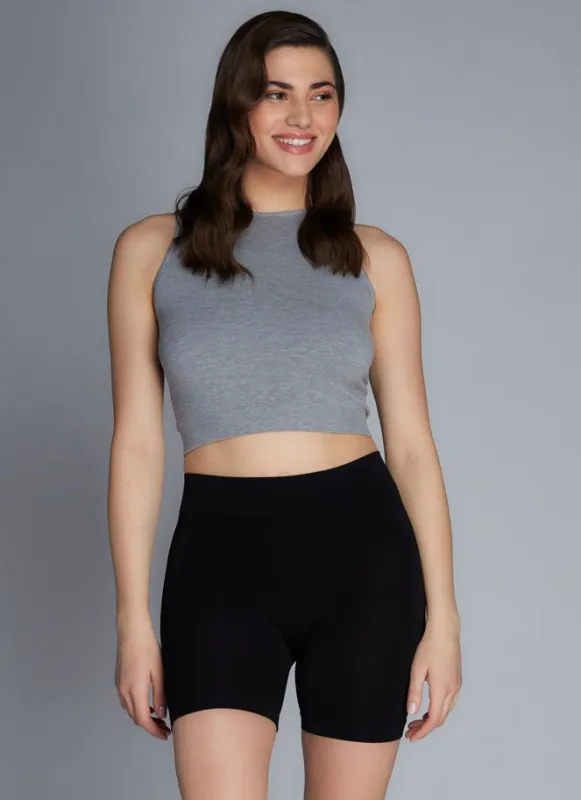 Rib High Neck Tank Top by C'est Moi sold by Great Sox