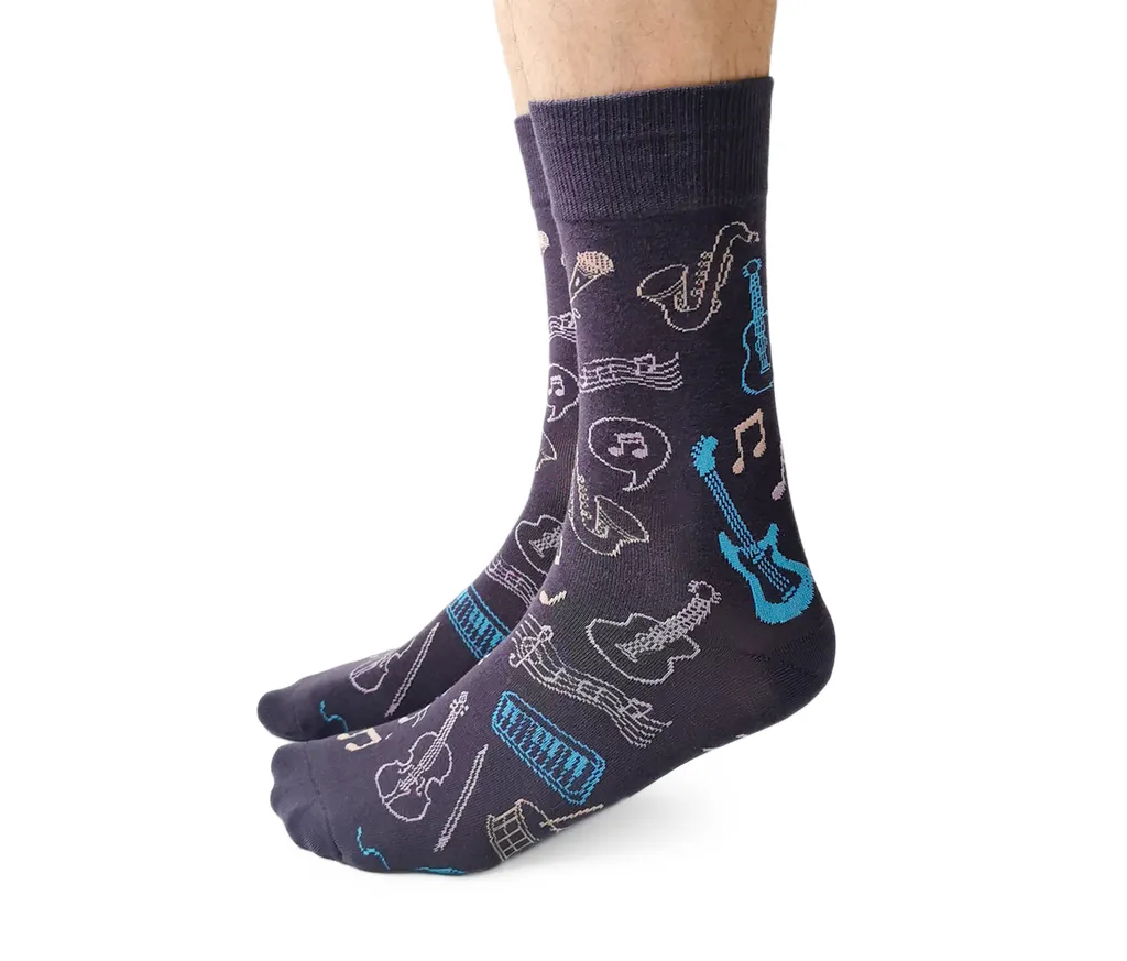 "Funky Music" Cotton Crew Socks by Uptown Sox sold by Great Sox