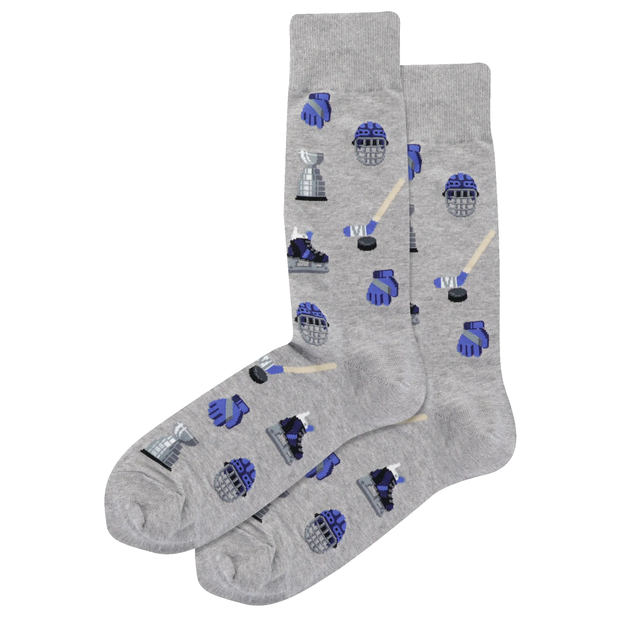 "Hockey Stick" Cotton Crew Socks by Hot Sox - Large sold by Great Sox