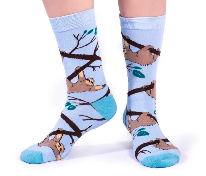 "Slothin' Around" Cotton Crew Socks by Uptown Sox sold by Great Sox product image thumbnail 5