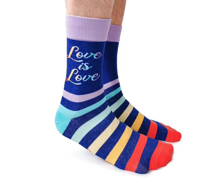 "Love is Love" Pride Cotton Crew Socks by Uptown Sox - Medium sold by Great Sox product image thumbnail 2