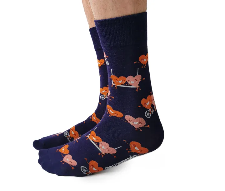 "Tandem Hearts" Cotton Socks by Uptown Sox sold by Great Sox