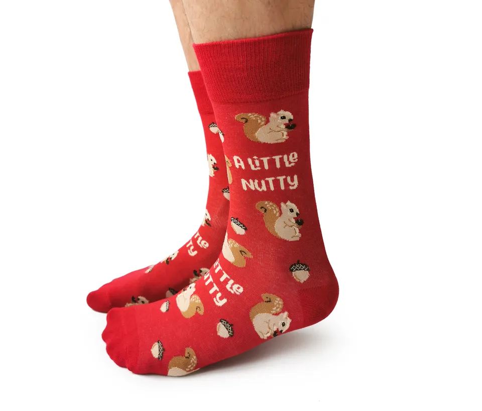 "A Little Nutty" Cotton Crew Socks by Uptown Sox sold by Great Sox
