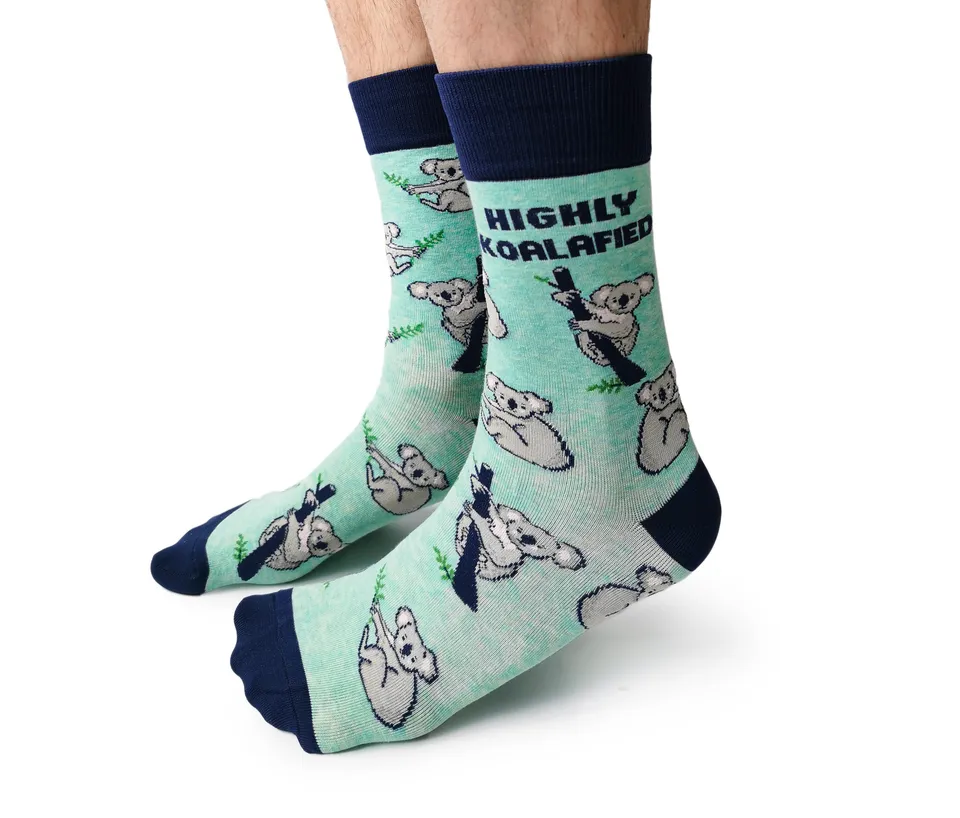 "Koalafied" Cotton Crew Socks by Uptown Sox sold by Great Sox product image thumbnail 4