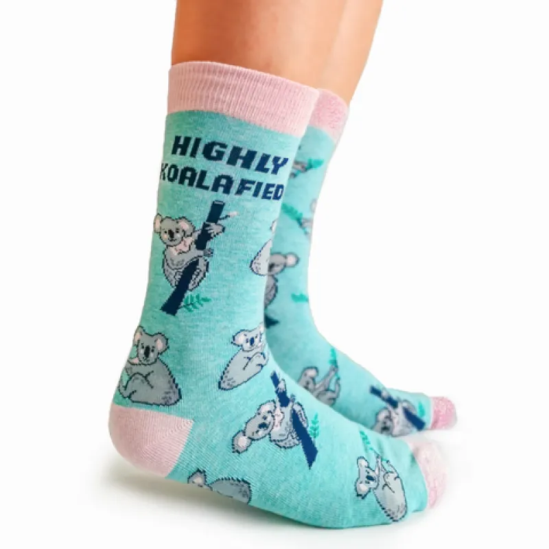 "Koalafied" Cotton Crew Socks by Uptown Sox sold by Great Sox