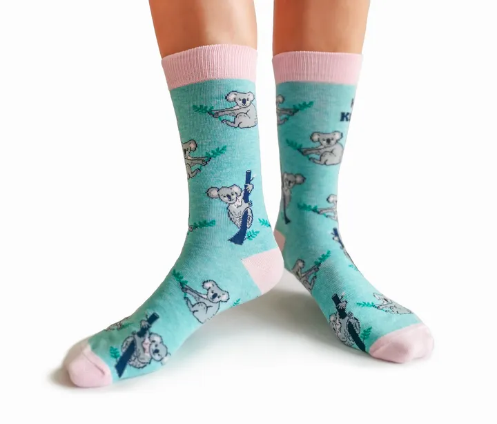 "Koalafied" Cotton Crew Socks by Uptown Sox sold by Great Sox product image thumbnail 3