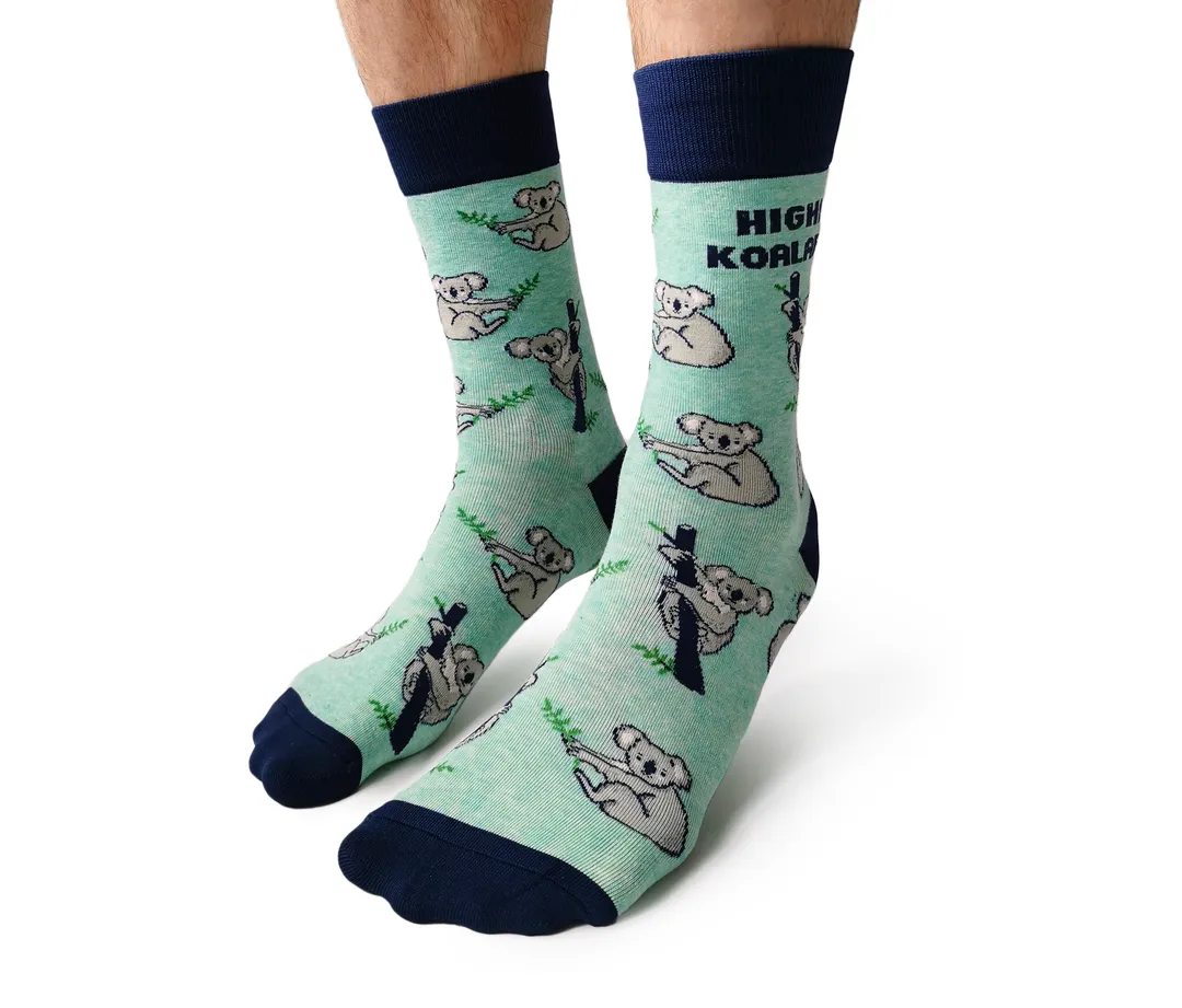 "Koalafied" Cotton Crew Socks by Uptown Sox sold by Great Sox product image thumbnail 5