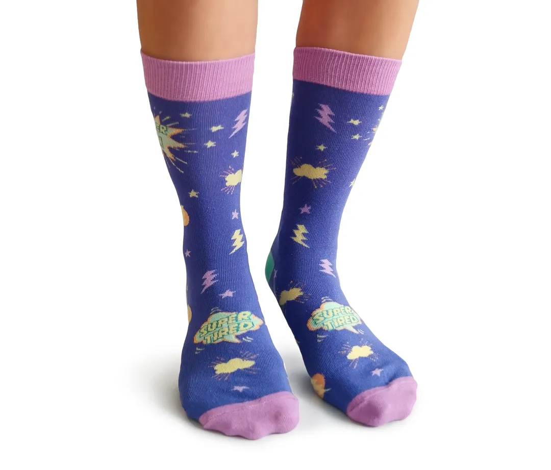"Super Mom" Cotton Crew Socks by Uptown Sox - Medium sold by Great Sox product image thumbnail 2