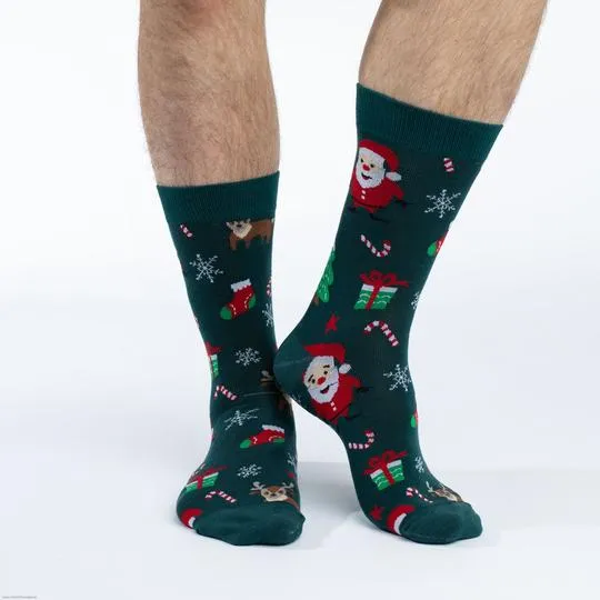 "Santa and Rudolph" Cotton Crew Socks by Good Luck Sock sold by Great Sox product image thumbnail 2