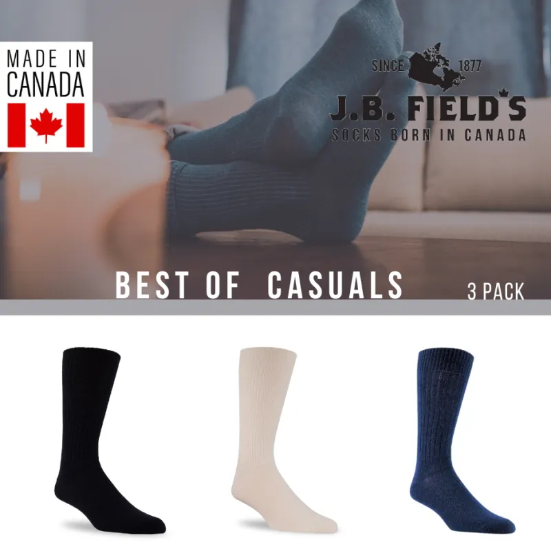 3 PAIR - Best of J.B. Field's Casual Socks (Assorted) sold by Great Sox