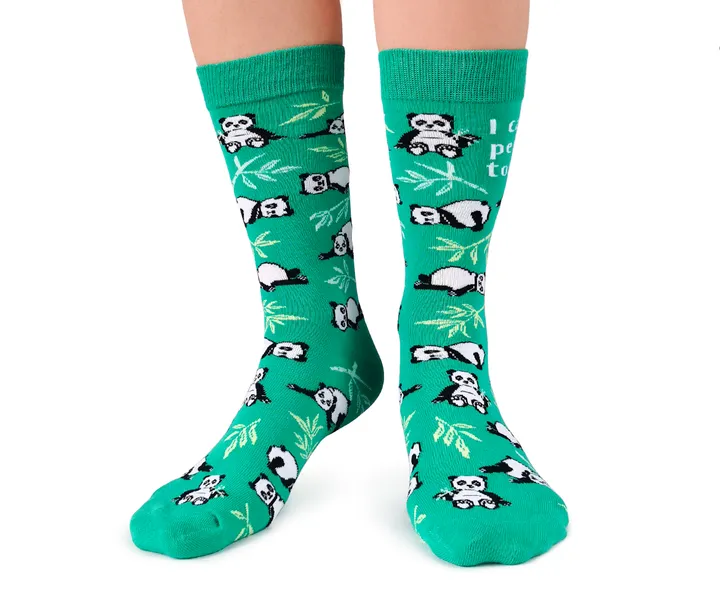"Passive Panda" Cotton Crew Socks by Uptown Sox sold by Great Sox product image thumbnail 4