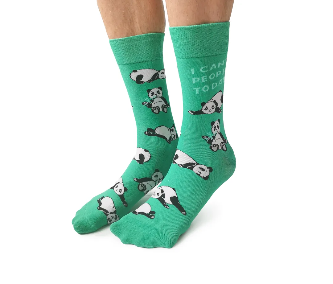 "Passive Panda" Cotton Crew Socks by Uptown Sox sold by Great Sox product image thumbnail 2