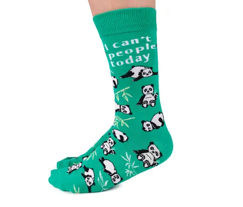 "Passive Panda" Cotton Crew Socks by Uptown Sox sold by Great Sox product image thumbnail 3