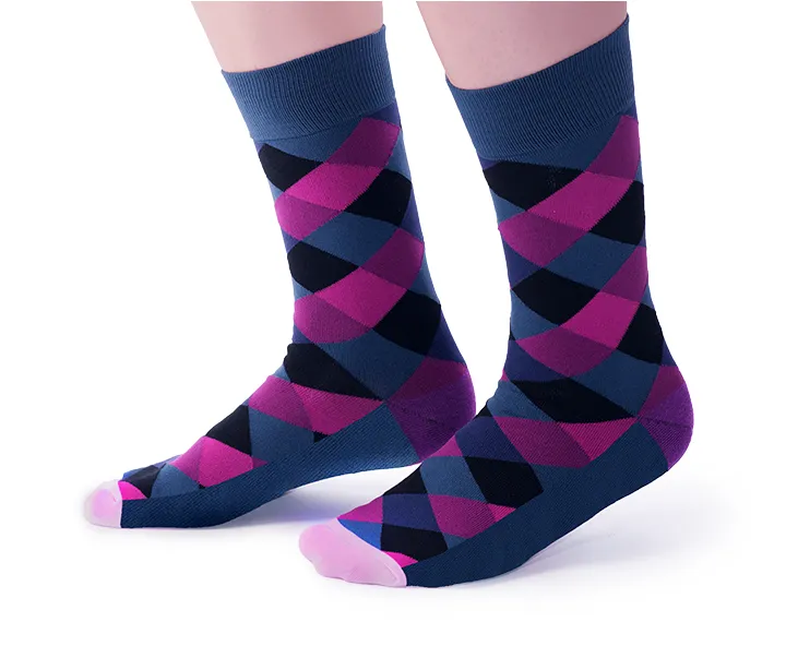 "Blackcurrant" Cotton Crew Socks by Uptown Sox - Large sold by Great Sox product image thumbnail 2