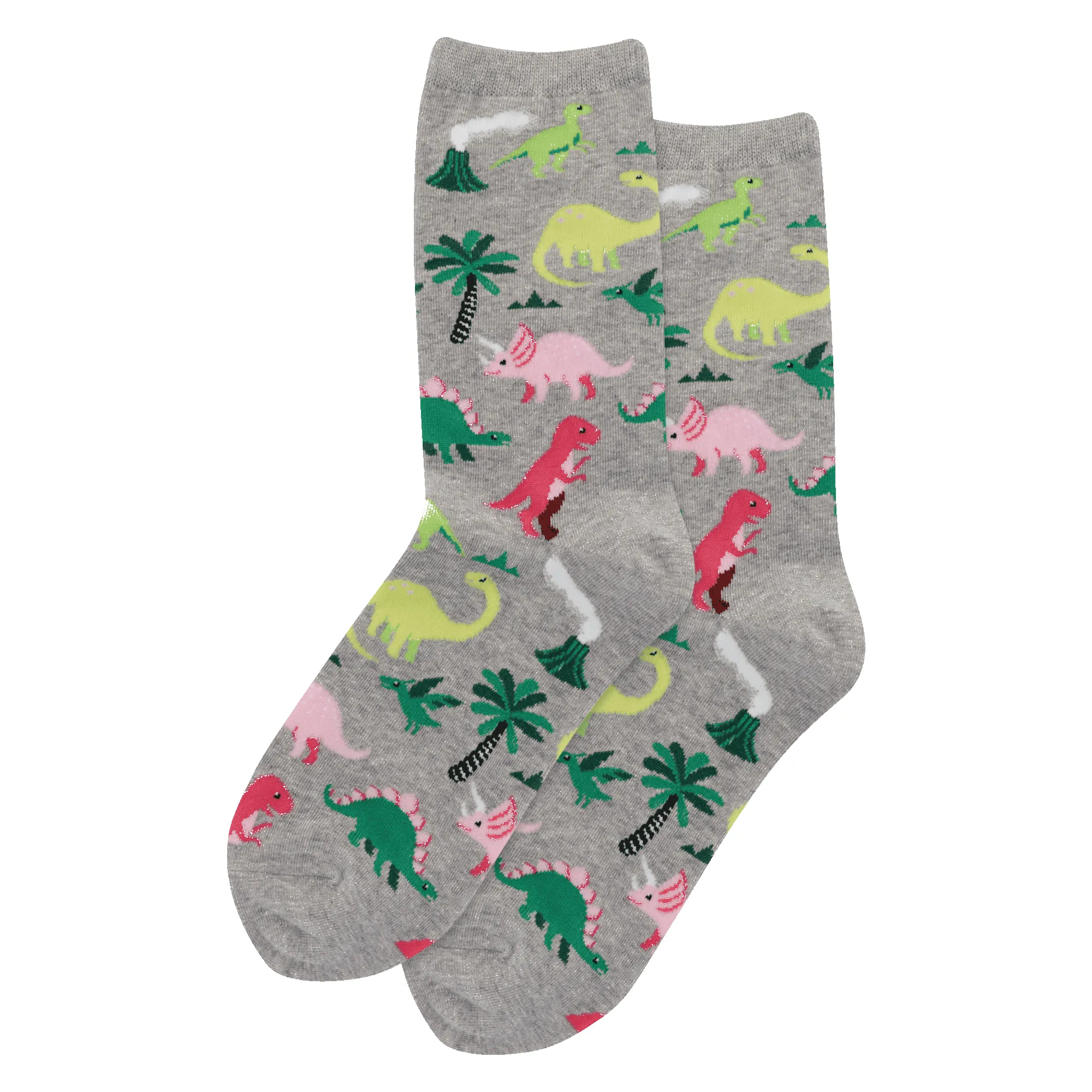 "Dinosaurs" Cotton Crew Socks by Hot Sox sold by Great Sox