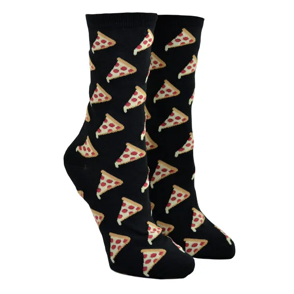 "Pizza" Cotton Crew Socks by Hot Sox sold by Great Sox