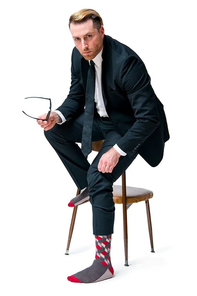 "Earl's Gray" Cotton Crew Socks by Uptown Sox - Large sold by Great Sox product image thumbnail 2