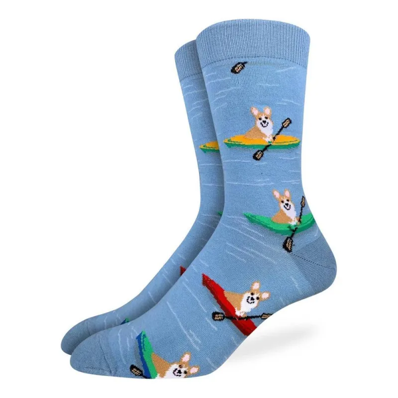 "Corgi Kayaking" Crew Socks by Good Luck Sock sold by Great Sox