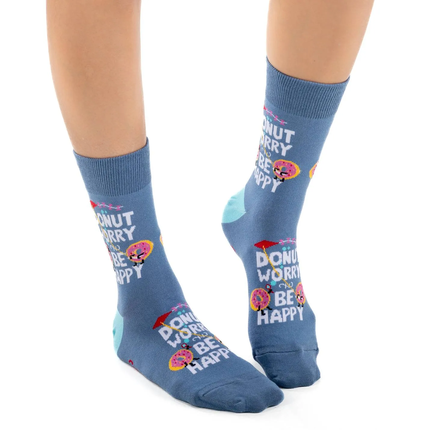 "Donut Worry Be Happy" Crew Socks by Good Luck Sock - Medium sold by Great Sox product image thumbnail 2