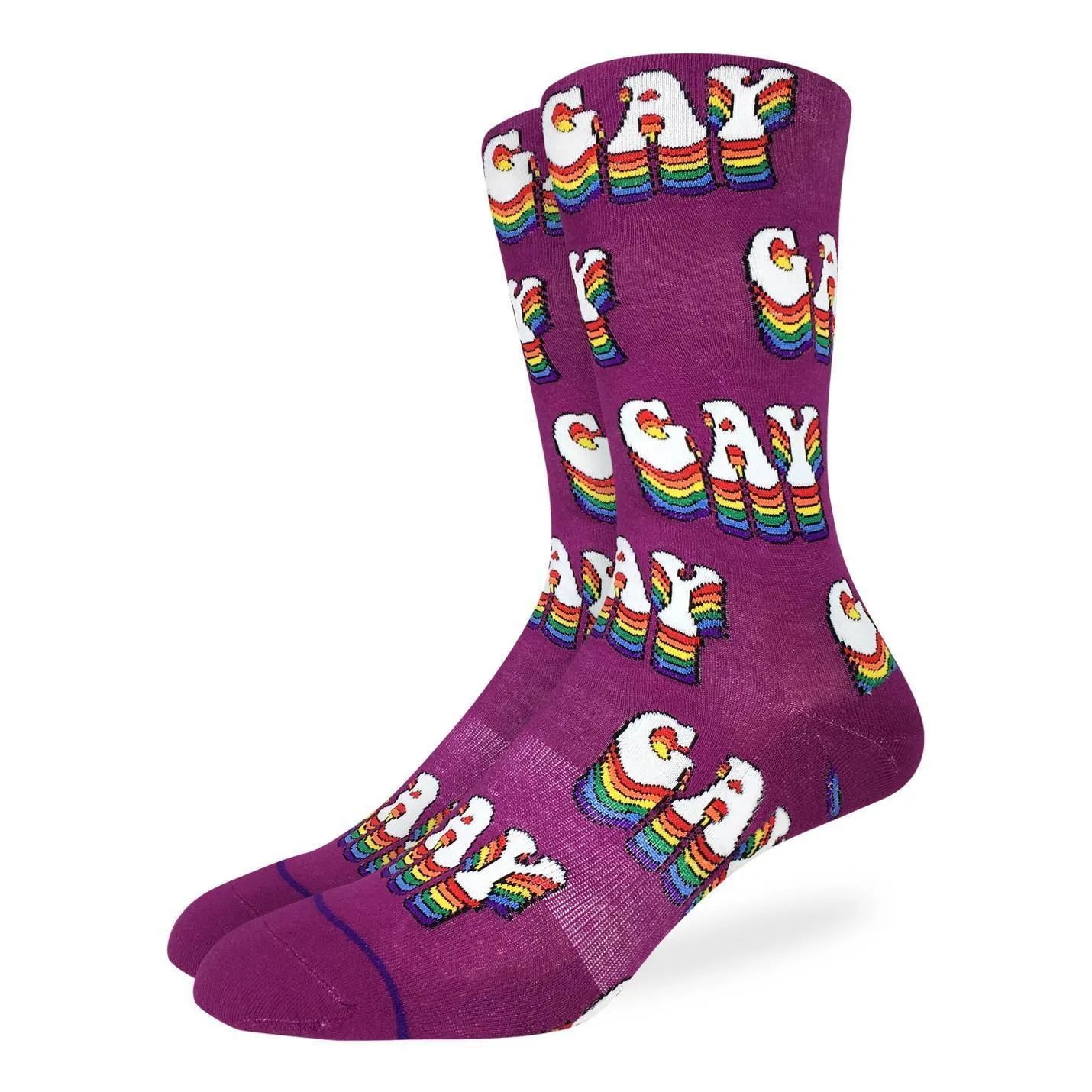 "Gay Pride" Cotton Crew Socks by Good Luck Sock sold by Great Sox