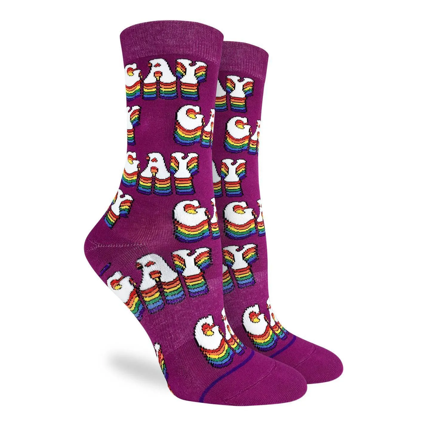 "Gay Pride" Cotton Crew Socks by Good Luck Sock sold by Great Sox product image thumbnail 2