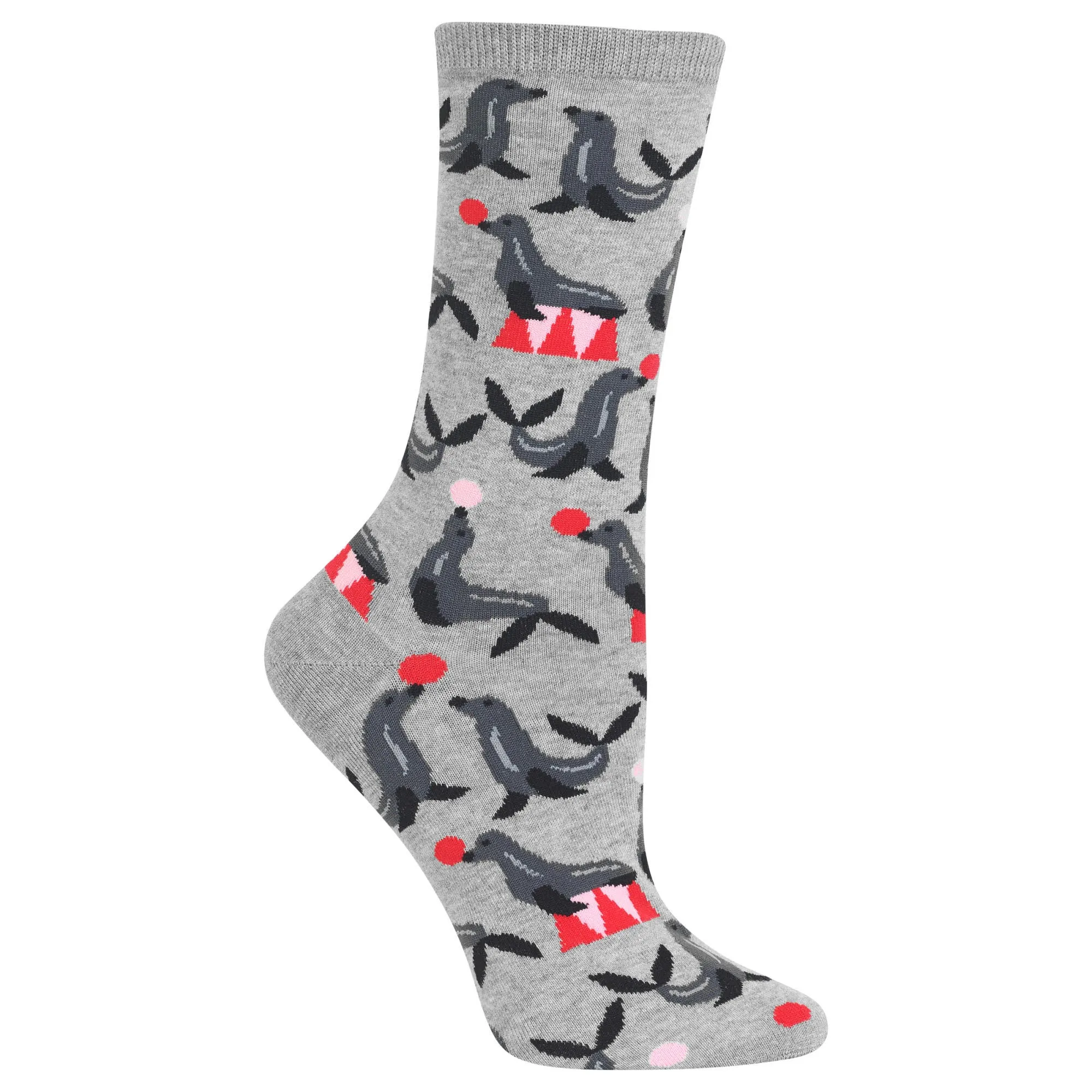 "Seals" Cotton Dress Crew Socks by Hot Sox - Medium(CLEARANCE) sold by Great Sox product image thumbnail 2