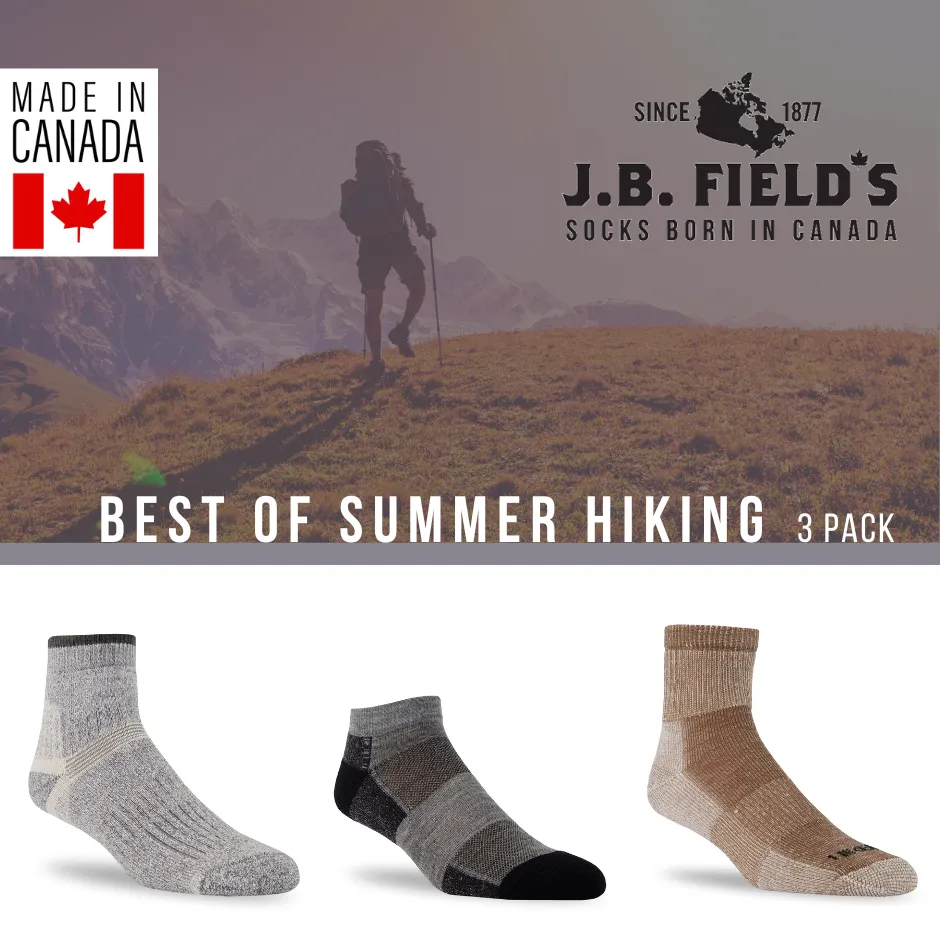 J.B. Field's Best of Merino Wool Summer Hiking Ankle Socks (Assorted 3PK) sold by Great Sox