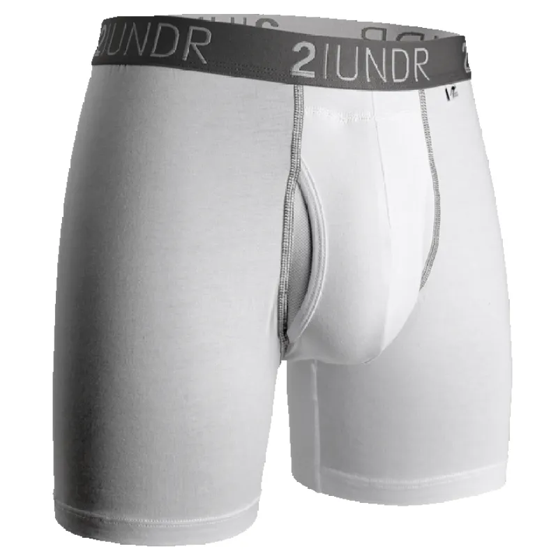 2UNDR Swing Shift 6" Boxer Brief - White sold by Great Sox