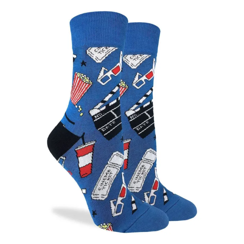 "Hollywood Movies" Cotton Crew Socks by Good Luck Sock made by Great Sox