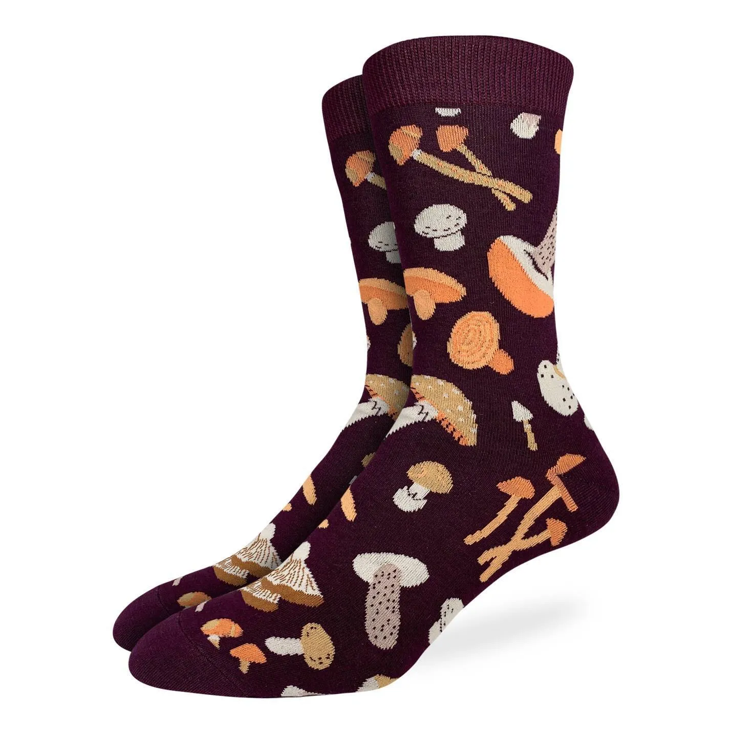 "Mushroom" Cotton Crew Socks by Good Luck Sock sold by Great Sox
