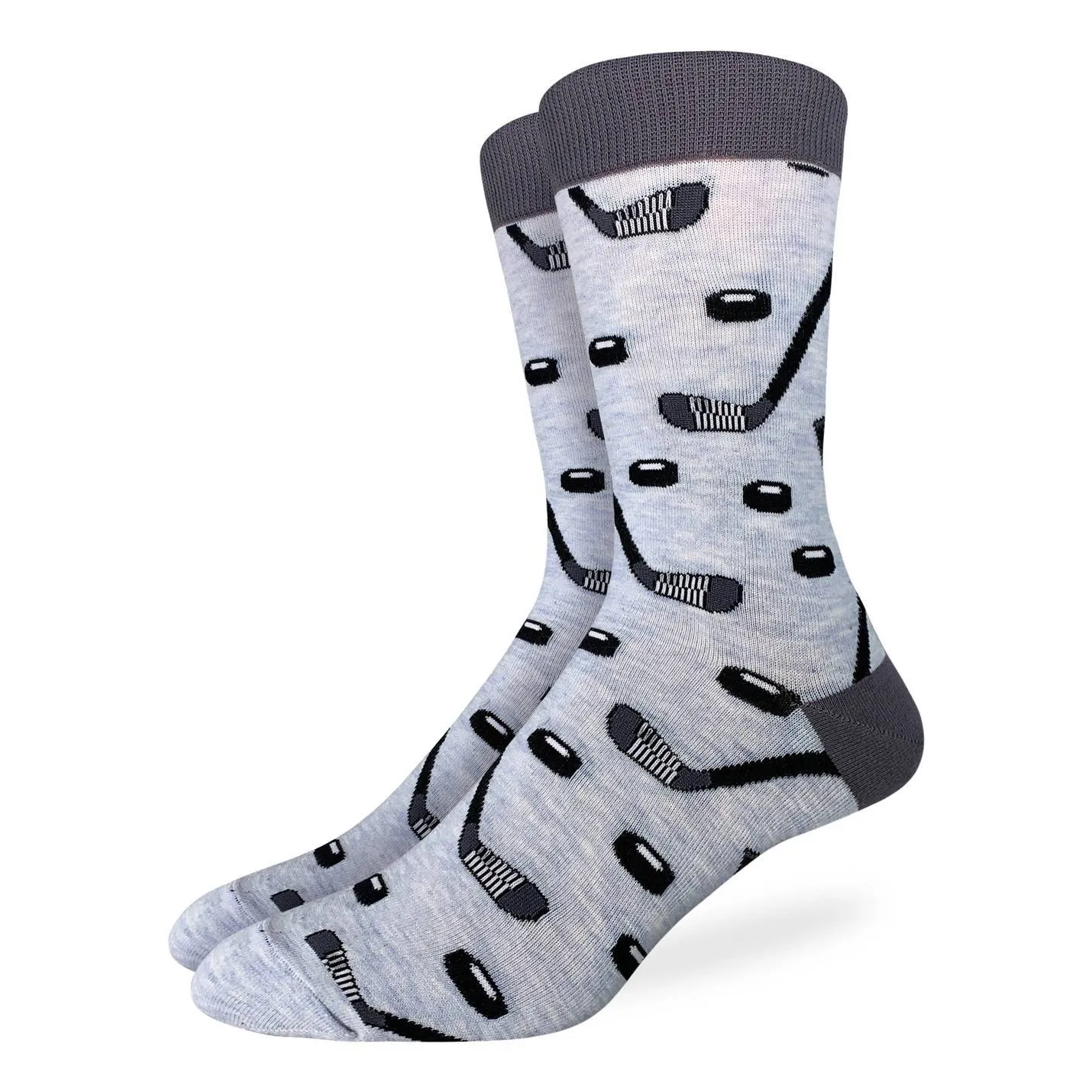 "Hockey Sticks and Pucks" Cotton Crew Socks by Good Luck Sock sold by Great Sox product image thumbnail 2