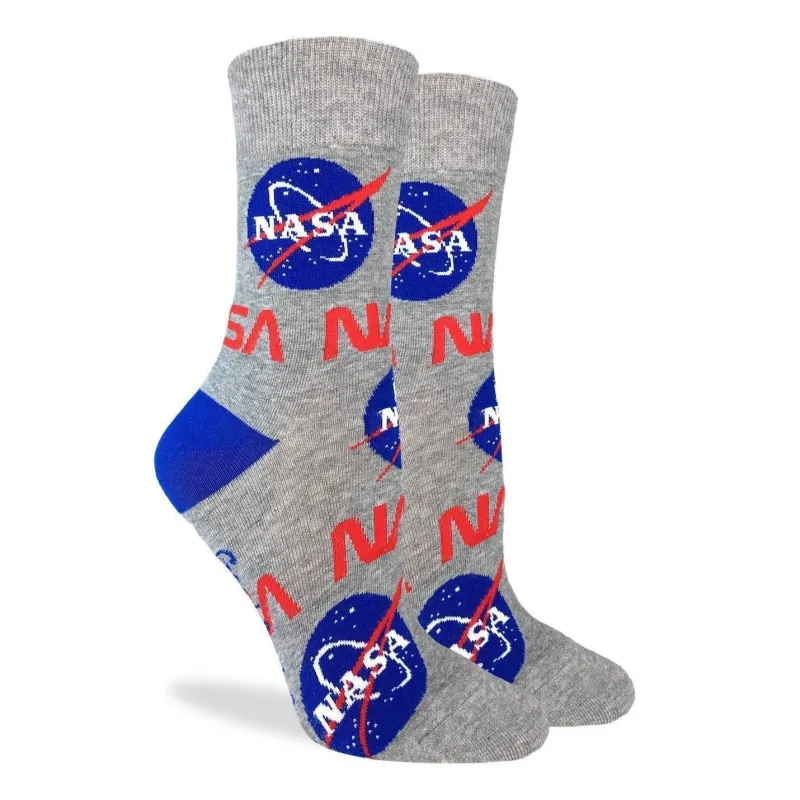 "NASA" Cotton Crew Socks by Good Luck Sock sold by Great Sox