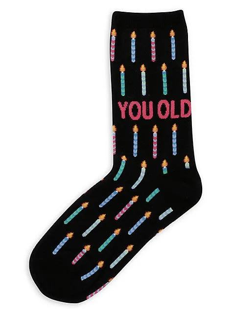"You Old" Cotton Crew Socks by Hot Sox sold by Great Sox product image thumbnail 2