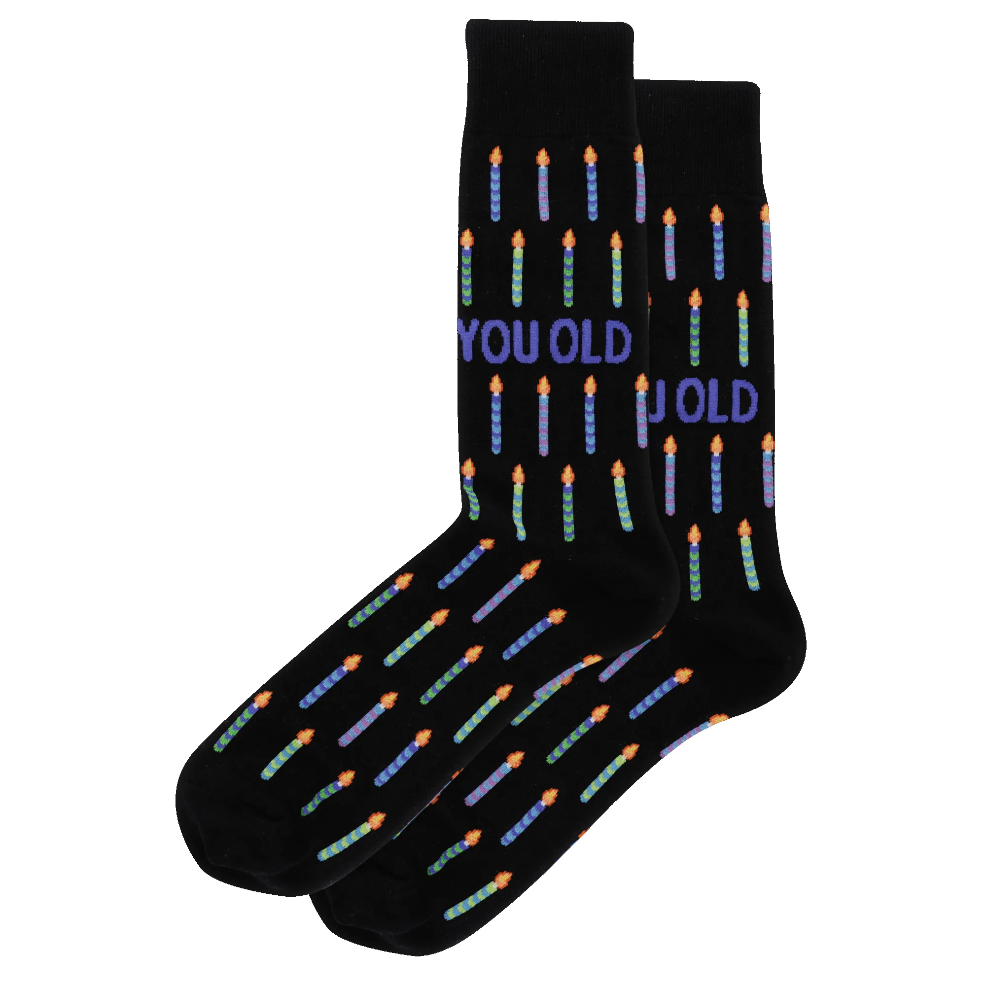 "You Old" Cotton Crew Socks by Hot Sox sold by Great Sox