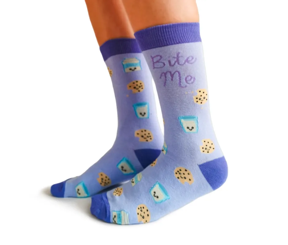 "Bite Me" Cotton Crew Socks by Uptown Sox - Medium sold by Great Sox