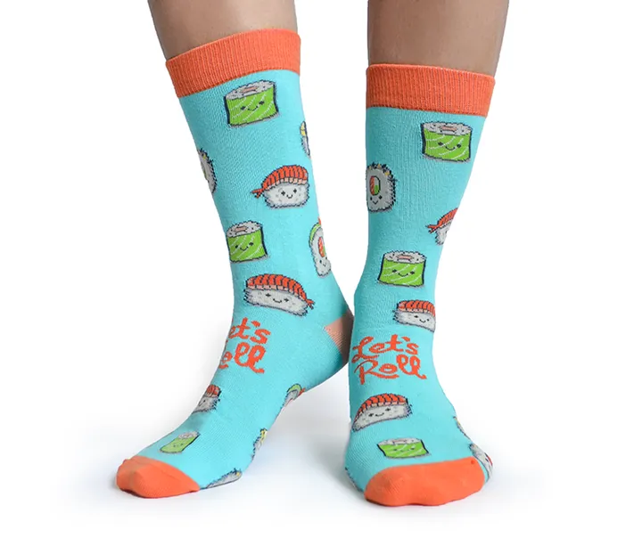 "Sushi Roll" Cotton Crew Socks by Uptown Sox - Medium sold by Great Sox product image thumbnail 3