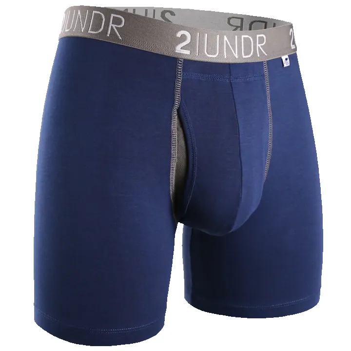 2UNDR Swing Shift 6" Boxer Brief - Navy/Grey sold by Great Sox