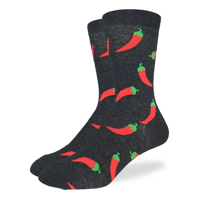 "Hot Peppers" Crew Socks by Good Luck Sock sold by Great Sox